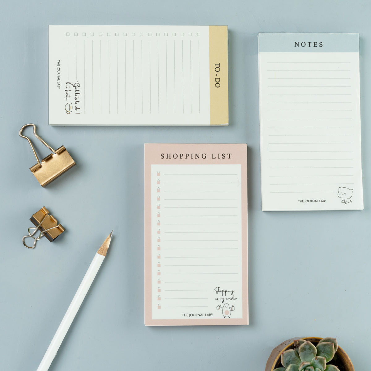 Set of 3 Refill Notepads - Notes, To Do & Shopping List