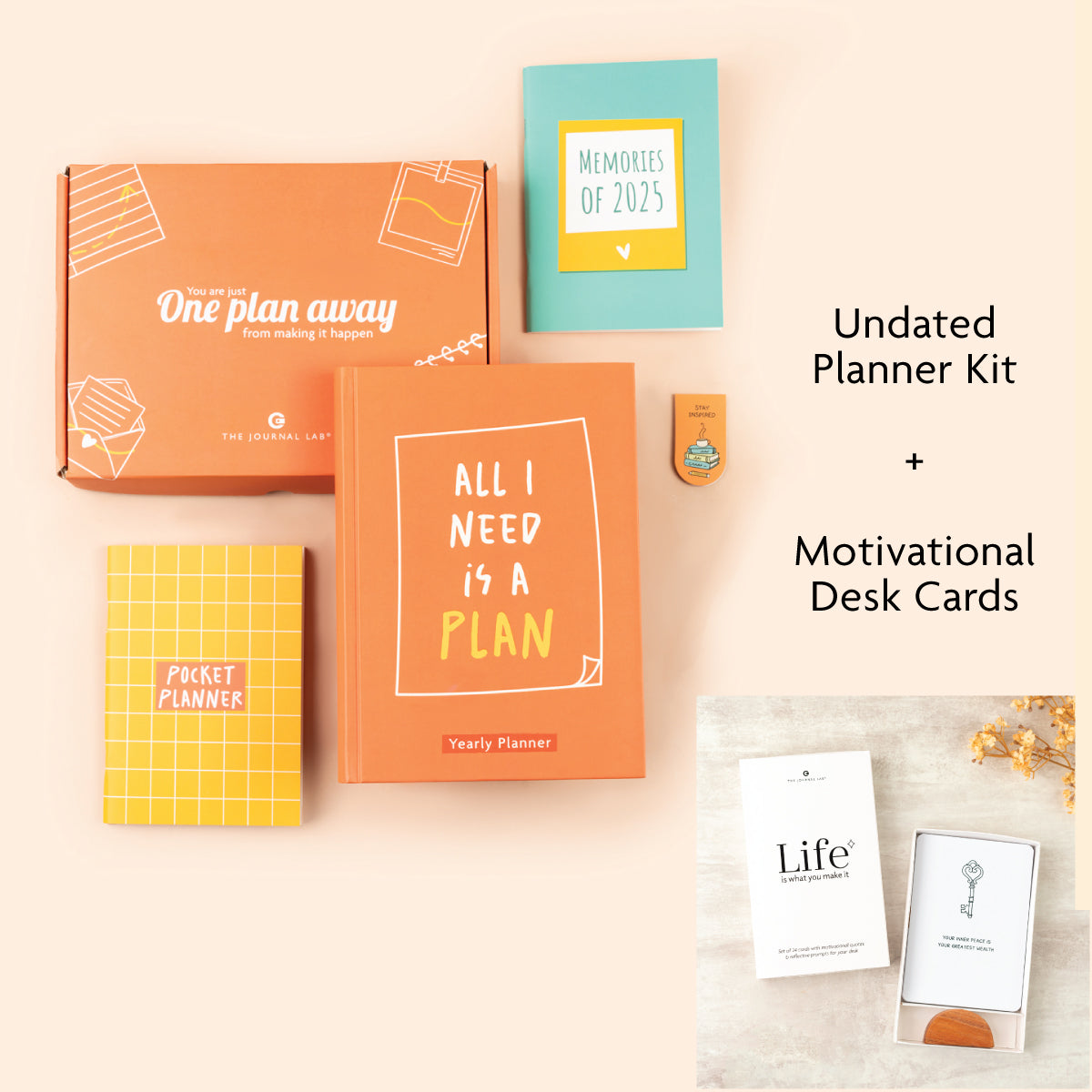 2025 Undated Planner Kit + Motivational Desk Cards